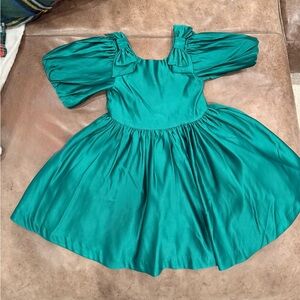 Emerald Satin Green Dress - Janie & Jack